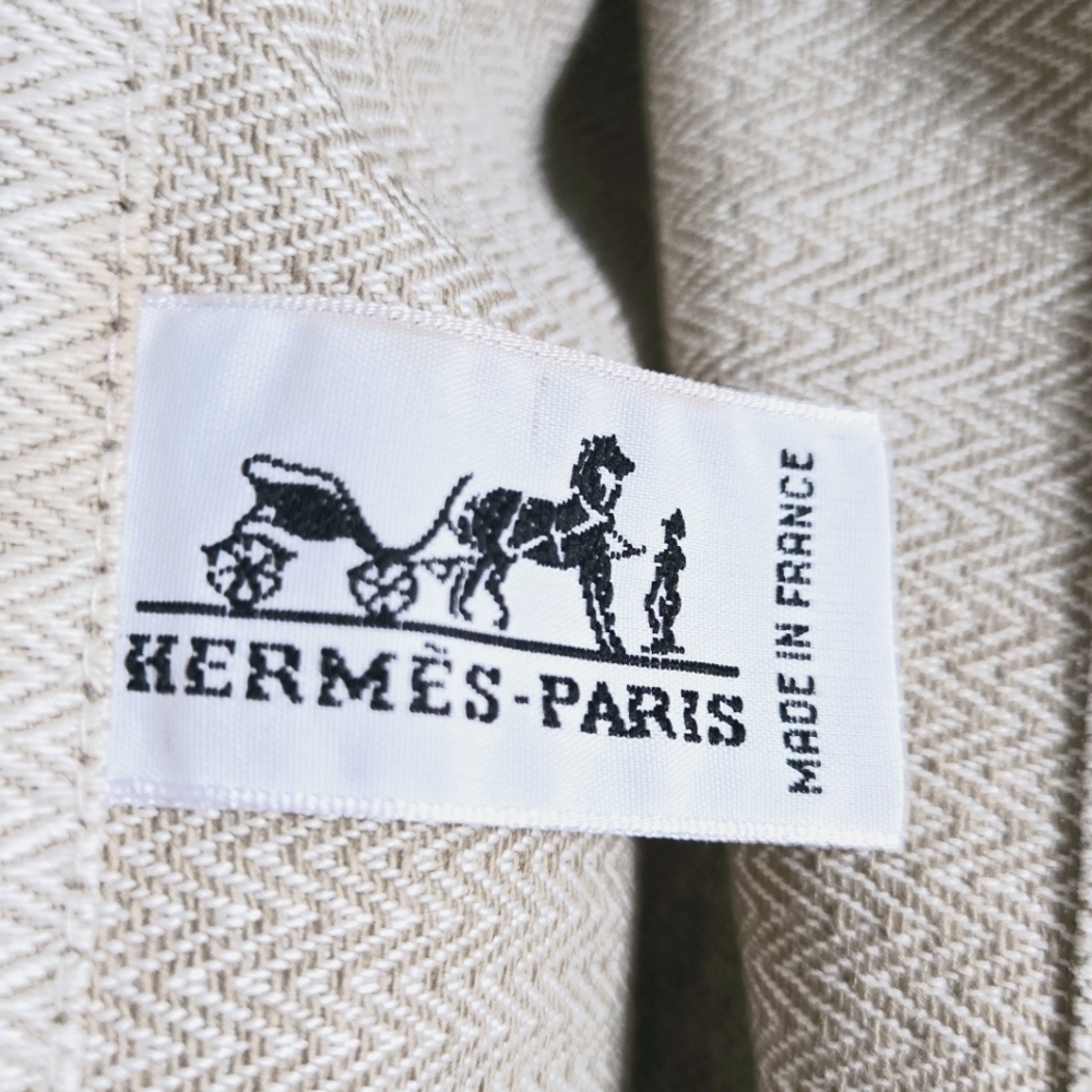 Authentic HERMÈS Large Grooming  Satchel Herringbone Canvas Weekender‎ Bag - Picture 12 of 13